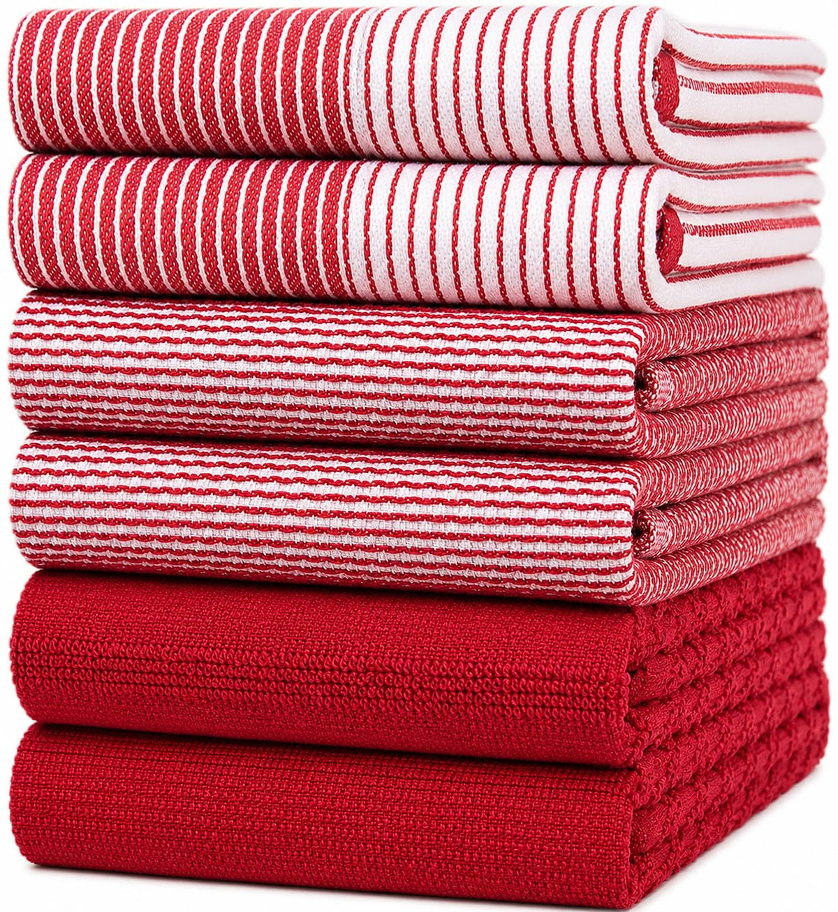 Premium Kitchen Towels 6 Pack 100% Cotton, 20"x28" Dish Towels - Grey