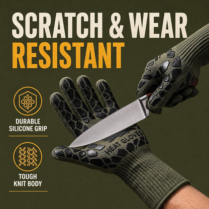 BBQ Gloves Heat Resistant Cooking Grill Gloves Heat Proof for Men