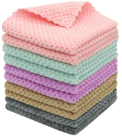 Microfiber Cleaning Cloth, 10 Pack Microfiber Rags,12”x12”,Mix Color