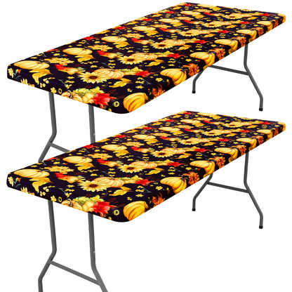 Moosfor 2 Pack Rectangle Spandex Fitted Table Cloth, 6FT Elastic Tablecloth