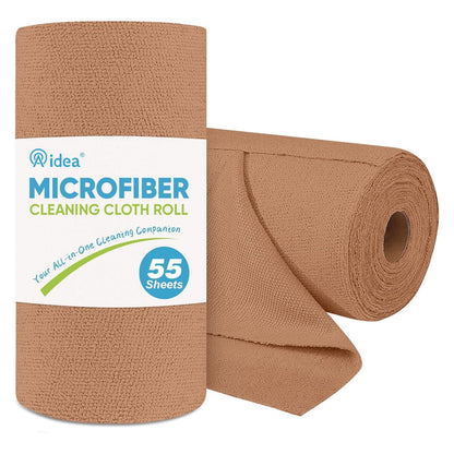 AIDEA Microfiber Cleaning Cloth Roll, Blue Shop Towels 55 Sheets 11×9"