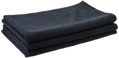 Chemical Guys, Workhorse Plush Microfiber Towels, 16 x 16 in, Black, 3 Pack