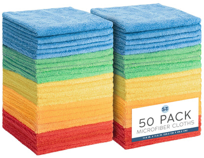 S&T INC. Microfiber Cleaning Cloth, 25 Pack, 11.5" x 11.5"