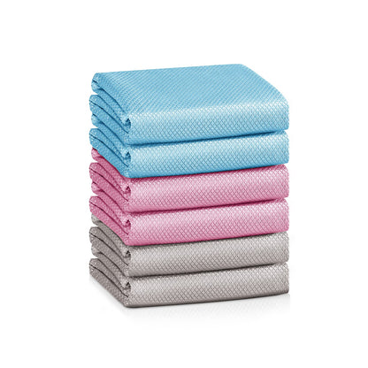Fish Scale Streak Free Magic Glass Window Car Mirror Microfiber Cleaning Cloth Cleaner Cloths,Lint Free Stainless Steel Windshield Shower Cleaning Cloth,Miracle Polishing Towels Shiny Wipes,Pack 6,Mix