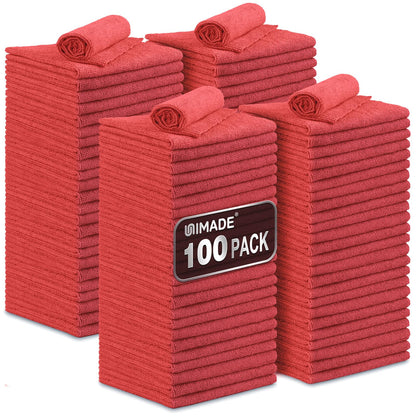 UNIMADE Microfiber Cleaning Cloth, 100PK Commercial Grade Work Rags