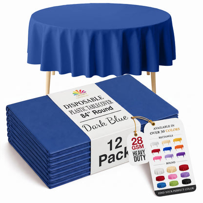 Exquisite Ivory Plastic Table Cloth Disposable 12 Pack, 54 x 108 Inch