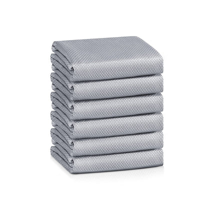 Fish Scale Streak Free Magic Glass Window Car Mirror Microfiber Cleaning Cloth Cleaner Cloths,Lint Free Stainless Steel Windshield Shower Cleaning Cloth,Miracle Polishing Towels Shiny Wipes,Pack 6,Mix