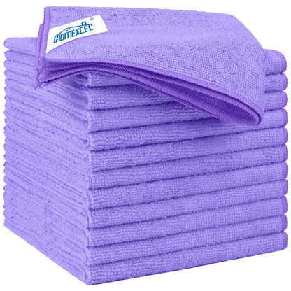 HOMEXCEL White Microfiber Cleaning Cloth 12 Pack, 12.5 x 12.5 inch Microfiber Towels for Cars, Ultra Absorbent Car Washing Cloth, Lint Free Streak Free Cleaning Rags for Car, Kitchen, and Window