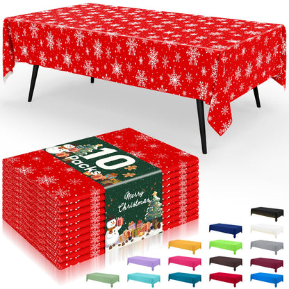 Smiry Plastic Disposable Waterproof Table Cloth - 54 x 108 Inch, 6 Packs
