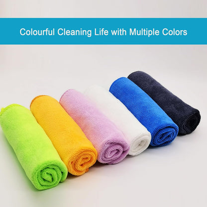 400 GSM Microfiber Cleaning Cloths, Ultra Absorbent, Thick, Lint Free Reusable Cleaning Cloths for Kitchen, Glass, Stainless Steel, Car Detailing & Household Cleaning, 6 Pack, 12" x 12"