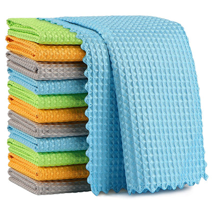 AIDEA Microfiber Glass Cleaning Cloth-8PK, Magic Cleaning Cloths 12"x12"