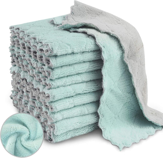Bessrung 20 Pack Kitchen Dish Cloths Absorbent Microfiber Cleaning Cloth