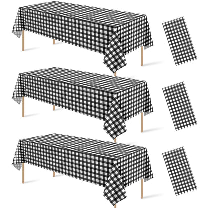 6 Pcs Sage Green Gingham Tablecloths, Checkered Table Covers 54 x 108 Inch