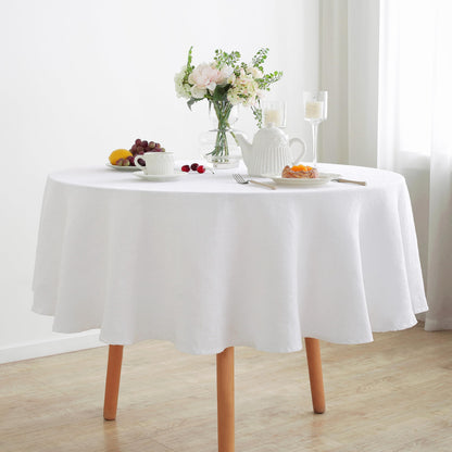 Linen World Linen Tablecloth,100% French Linen Natural Tablecloth 132" x 90" Inch,Washable Rectangular Tablecloth for Dining,Outdoor,Weddings and Restaurants,Decorative Thanksgiving Christmas