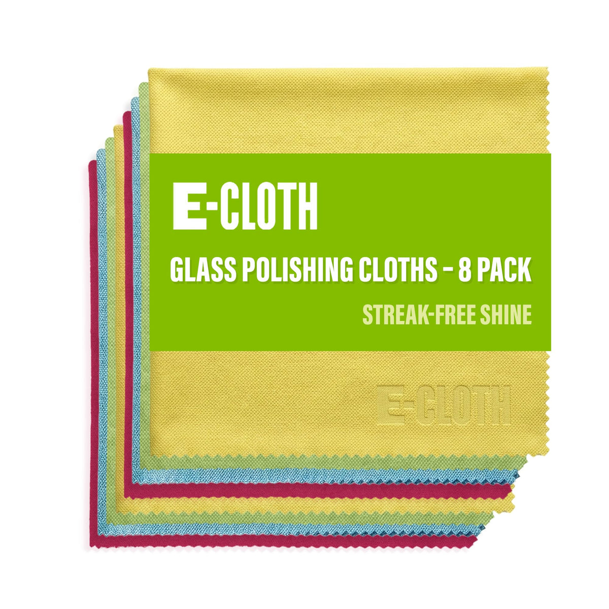 E-Cloth Glass & Polishing Cloth - Reusable & Durable Glass Cleaner - 4 Pack