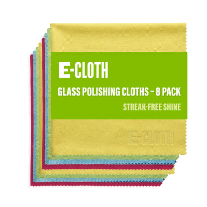E-Cloth Glass & Polishing Cloth - Reusable & Durable Glass Cleaner - 4 Pack