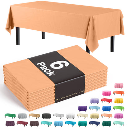 Exquisite Navy Plastic Table Cloth Disposable 6 Pack - 54 x 108 Inch Rectangle Tablecloth for 6 Foot Tables - Waterproof Table Cover for Party Wedding Birthday Graduation BBQ Catering
