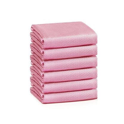 Fish Scale Streak Free Magic Glass Window Car Mirror Microfiber Cleaning Cloth Cleaner Cloths,Lint Free Stainless Steel Windshield Shower Cleaning Cloth,Miracle Polishing Towels Shiny Wipes,Pack 6,Mix