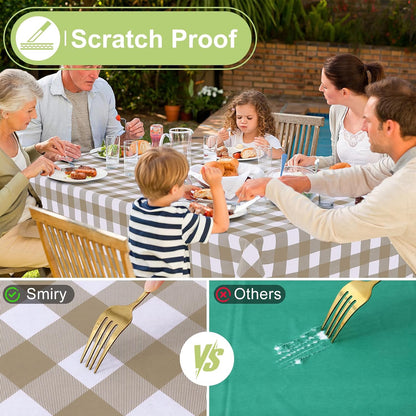 Smiry Fall Tablecloth, Flannel Backed Vinyl Table Cloth, 60"x84"