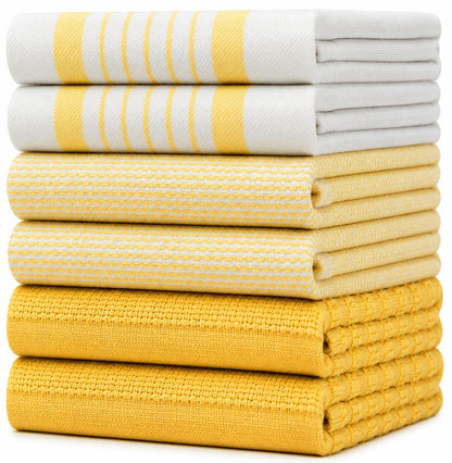 Premium Kitchen Towels 6 Pack 100% Cotton, 20"x28" Dish Towels - Grey