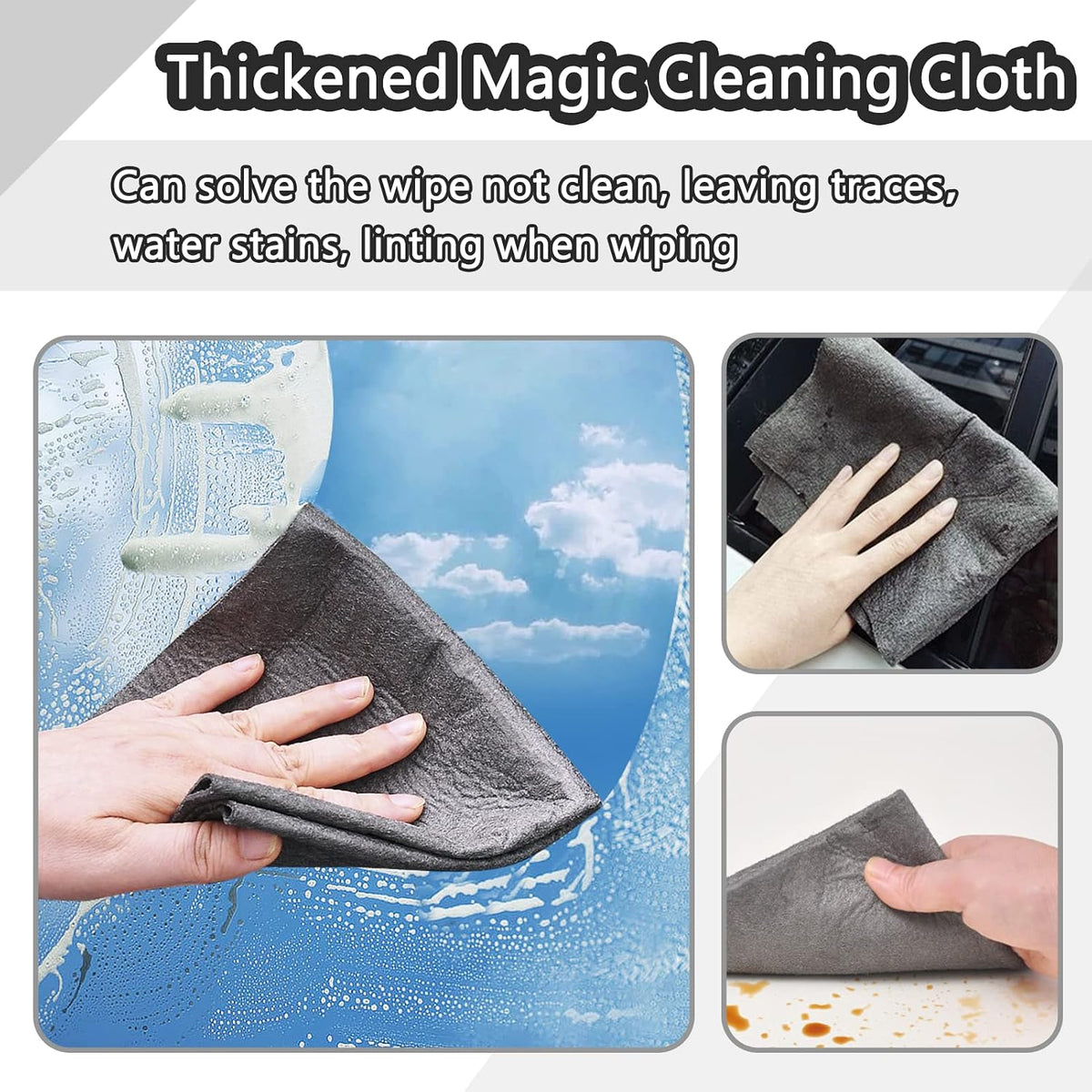 XANGNIER Thickened Magic Cleaning Cloth,Lint Free,11.8 * 11.8in,8 Pcs