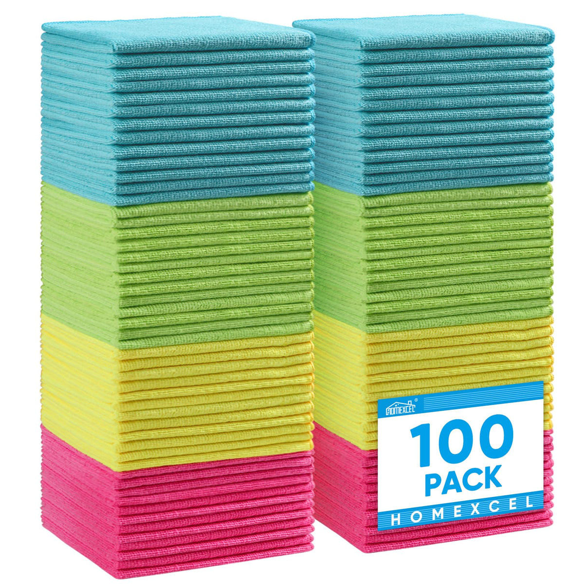 HOMEXCEL 8PK Microfiber Cleaning Cloth, Cleaning Rags for Home, 11.5x11.5in