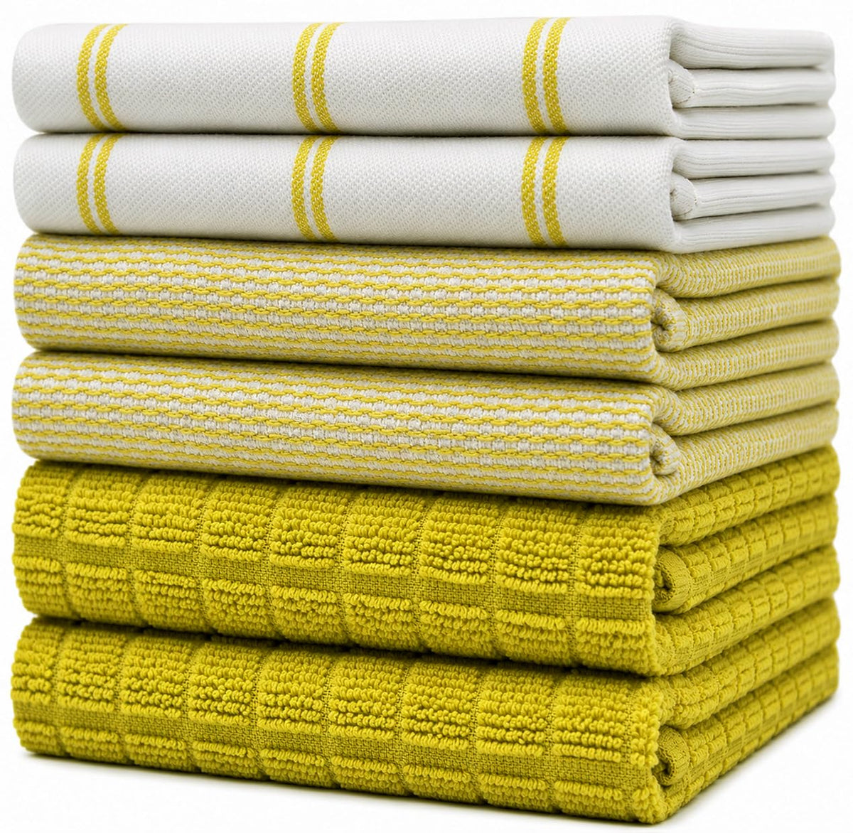 Premium Kitchen Towels 6 Pack 100% Cotton, 20"x28" Dish Towels - Grey