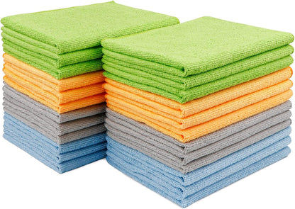 AIDEA Microfiber Cleaning Cloth 24 Pack, Microfiber Towels for Cars, Soft & Absorbent Cleaning Rags, Premium Lint Free Shop Towels for House, Kitchen, Car, 12inx16in