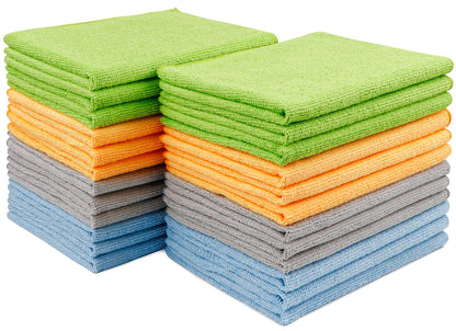 AIDEA Microfiber Cleaning Cloth 24 Pack, Microfiber Towels for Cars, Soft & Absorbent Cleaning Rags, Premium Lint Free Shop Towels for House, Kitchen, Car, 12inx16in