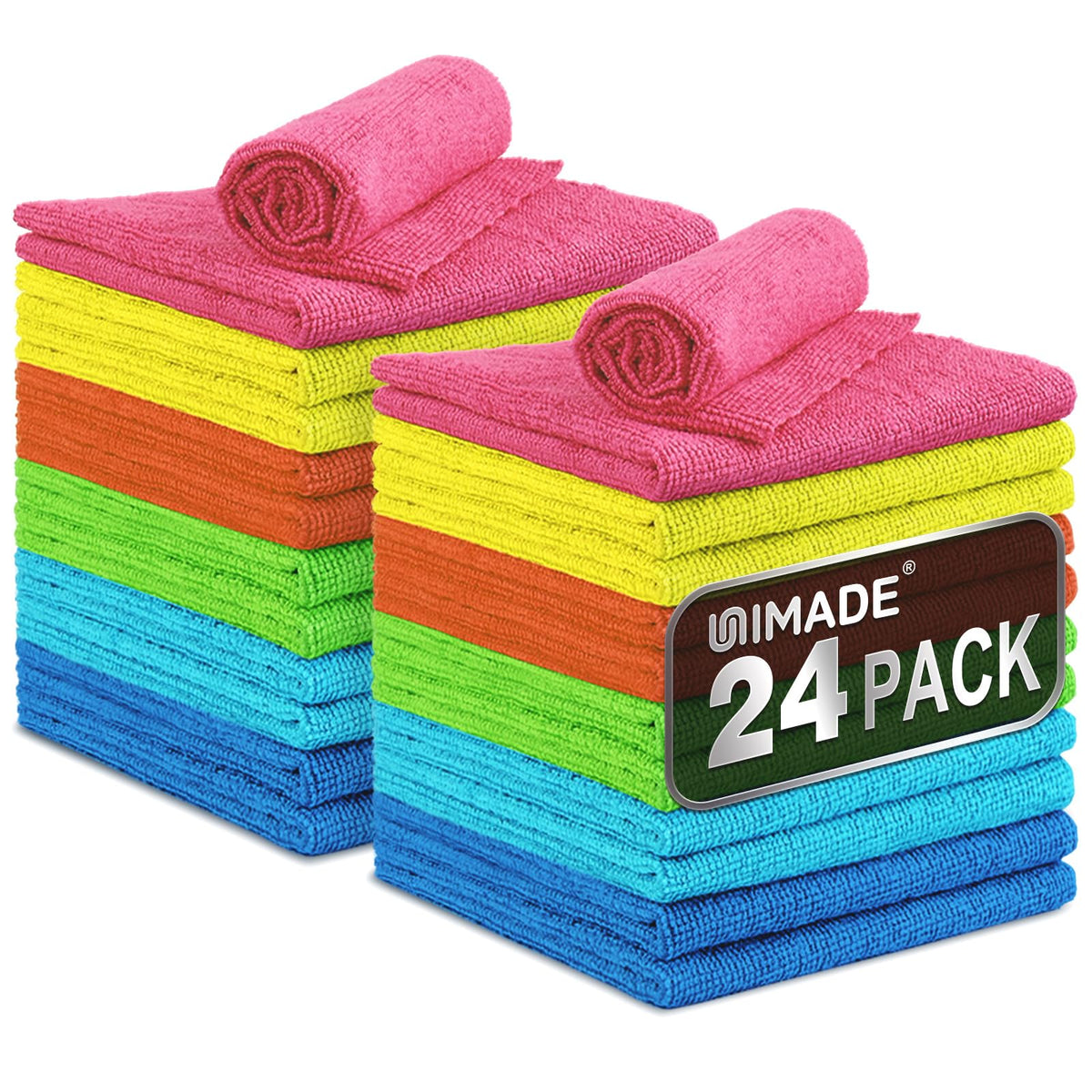 UNIMADE Microfiber Cleaning Cloth, 100PK Commercial Grade Work Rags