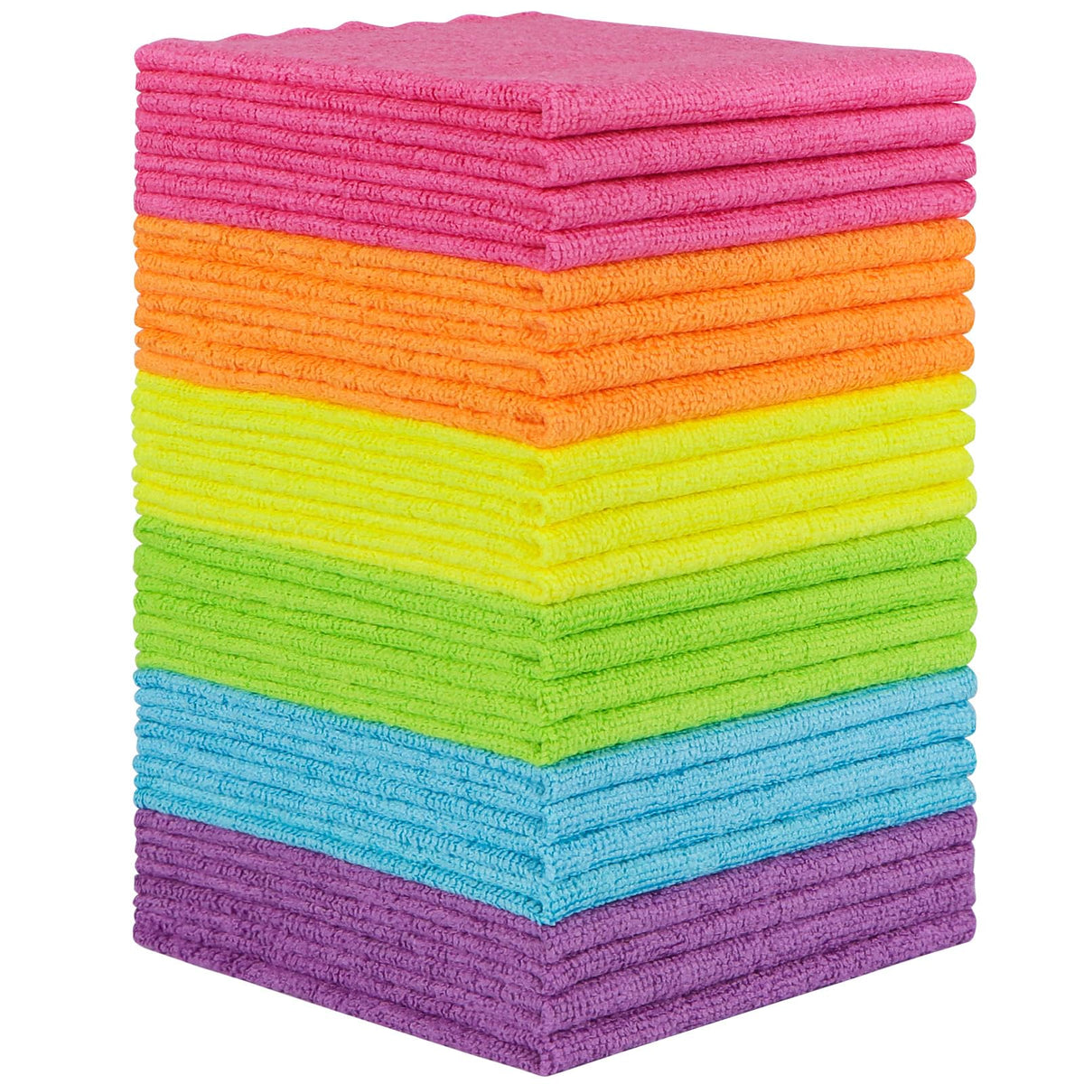 Orighty Microfiber Cleaning Cloth - 24 Pack, Cleaning Rags 12x11 inch