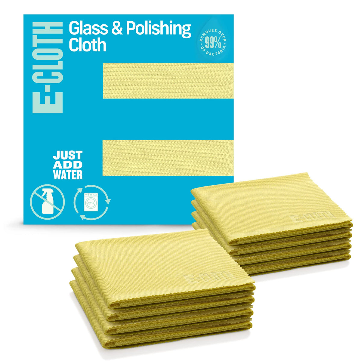 E-Cloth Glass & Polishing Cloth - Reusable & Durable Glass Cleaner - 4 Pack