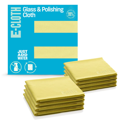 E-Cloth Glass & Polishing Cloth - Reusable & Durable Glass Cleaner - 4 Pack
