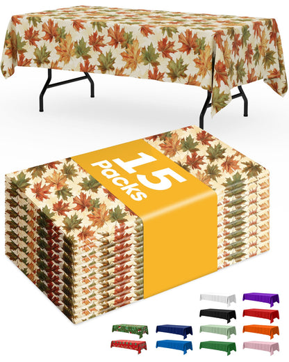Niuara Black Plastic Table Cloth Rectangle Table 15 Pack, 54''×108'' Tablecloth for Graduation Decorations Class of 2025, Table Cloth for Disposable Use, Table Cover for Holiday Party, Gathering