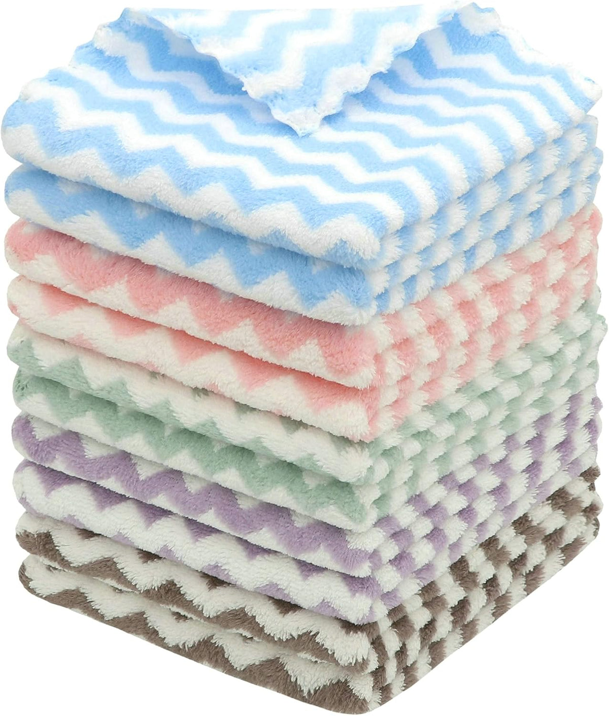 Microfiber Cleaning Cloth, 10 Pack Microfiber Rags,12”x12”,Mix Color