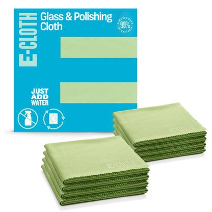 E-Cloth Glass & Polishing Cloth - Reusable & Durable Glass Cleaner - 4 Pack