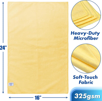Simple Houseware 16" x 24" Microfiber Cleaning Towels, Heavy Duty 9 Pack