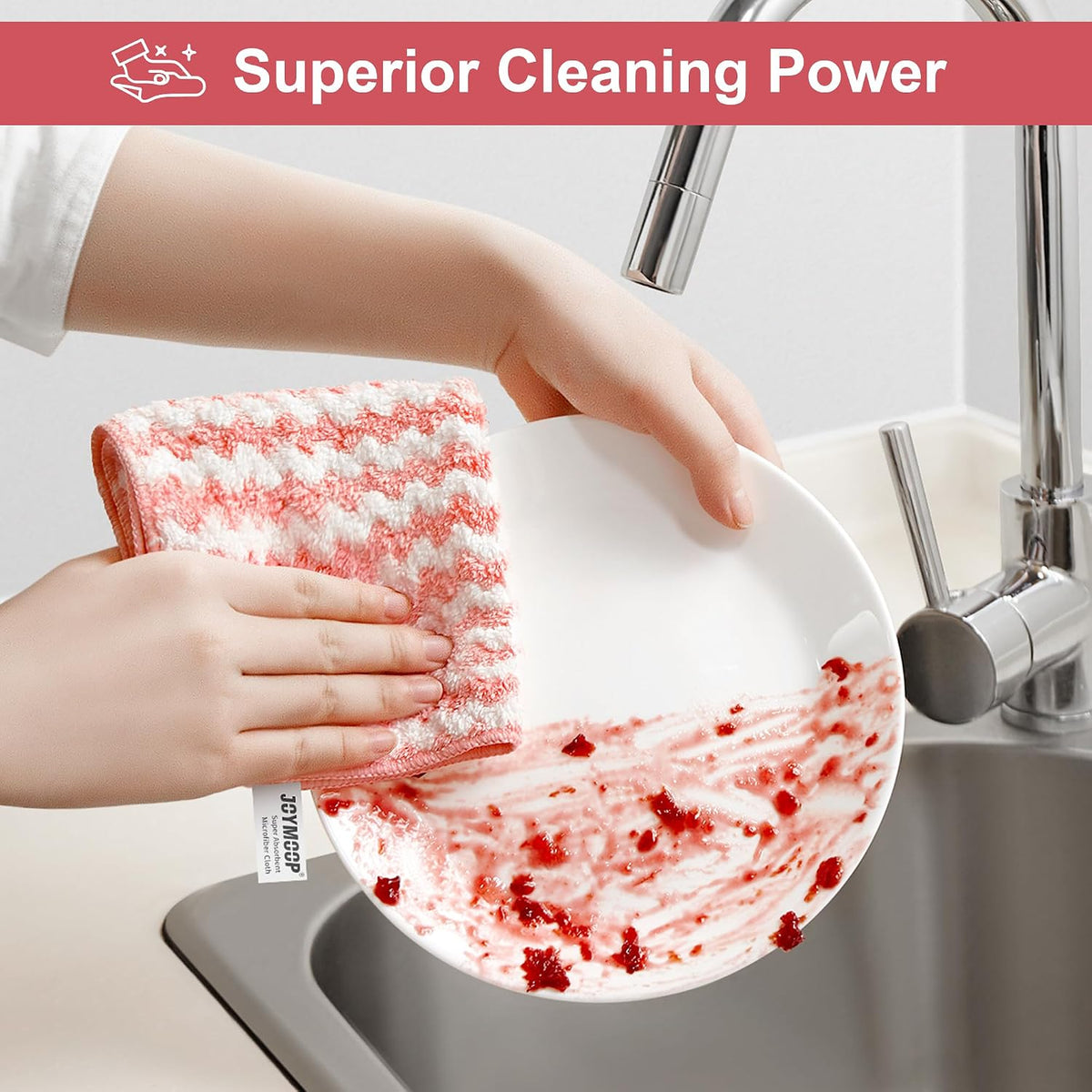 JOYMOOP Microfiber Cleaning Cloth, 18 Piece Set, Small, Multi Color