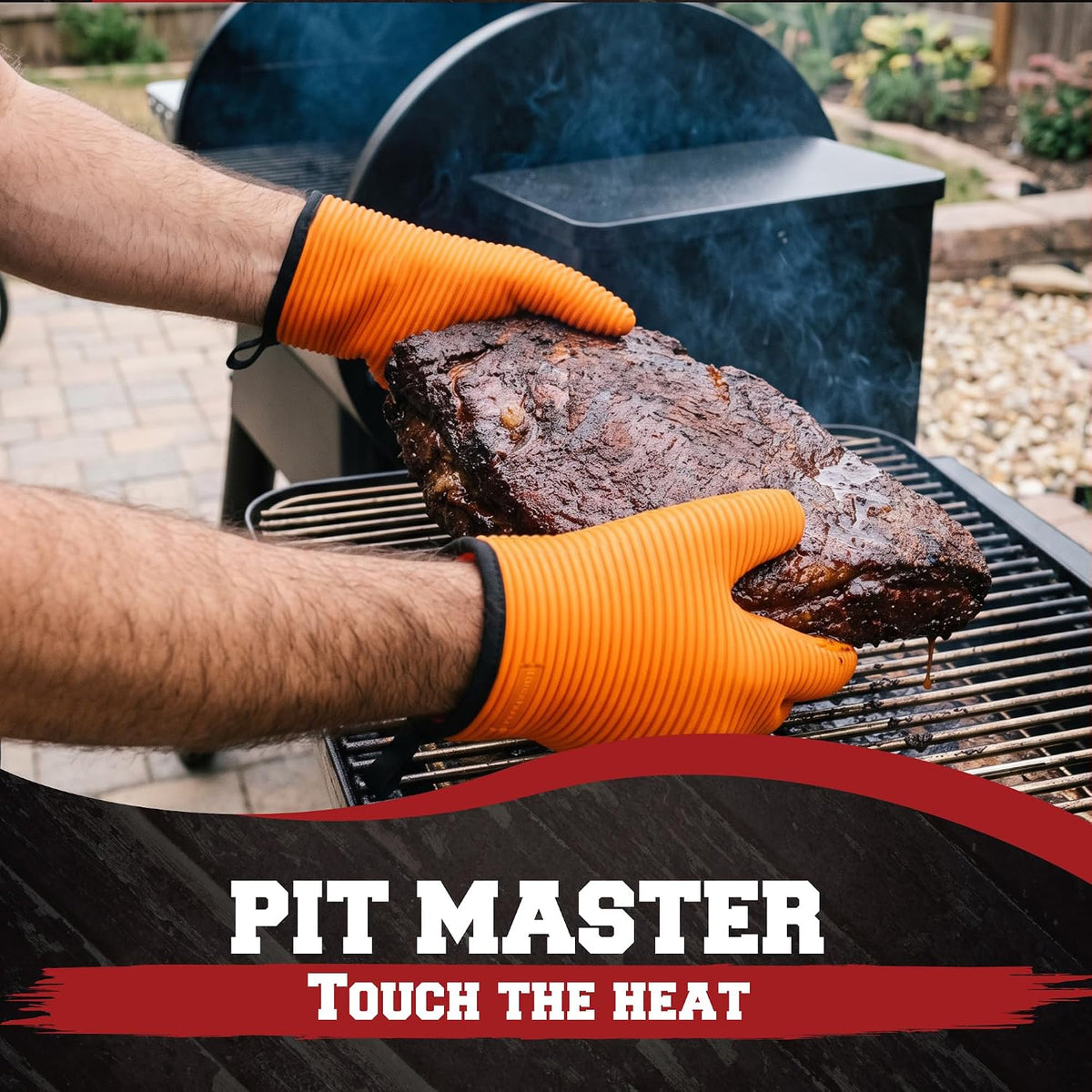 KITCHEN PERFECTION Smoker BBQ Grill Gloves - Heat Resistant Oven Mitts