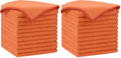 AIDEA White Microfiber Cleaning Cloth 50PK, Absorbent Cleaning Rags 12"x12"