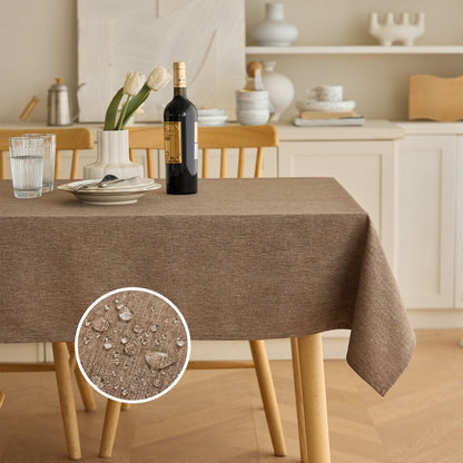 Decorelia Linen Textured Fall Tablecloth Rectangular Burnt Orange, 52"x70"