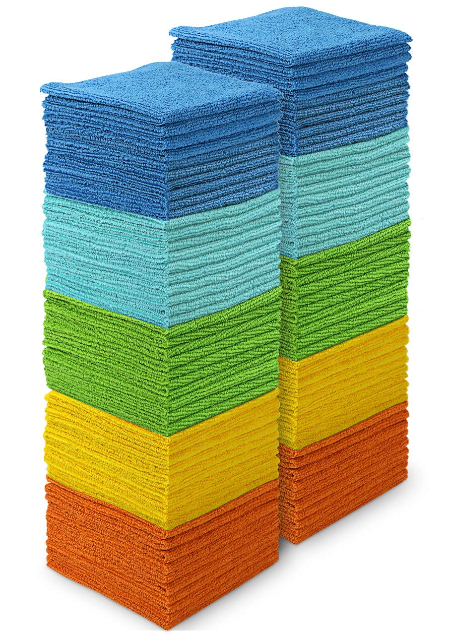 AIDEA Microfiber Cleaning Cloth-50PK, Microfiber Towels for Cars, 12"×12"