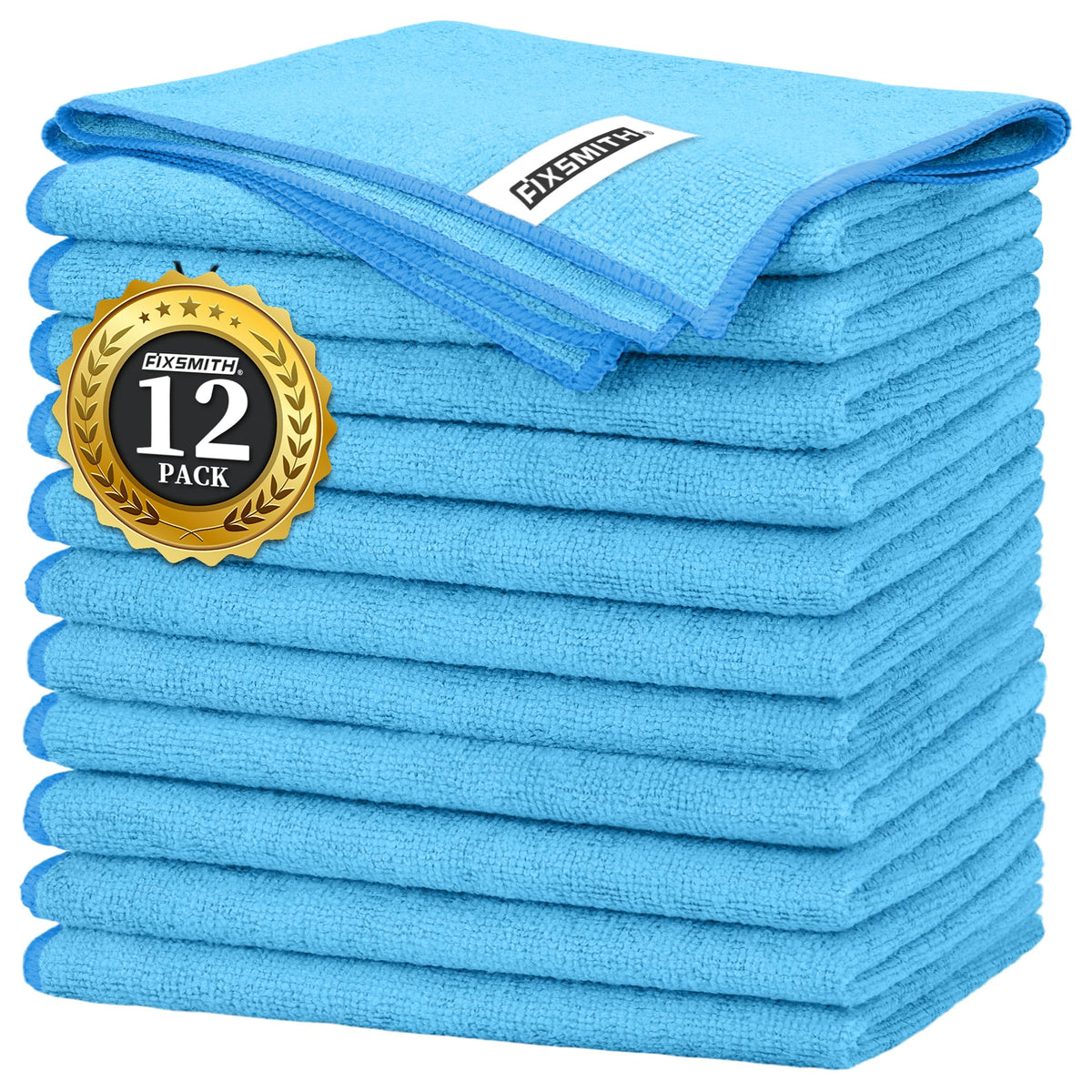 FIXSMITH Microfiber Cleaning Cloth - Pack of 8, Size: 12 x 16 in, Multi-Functional Cleaning Towels, Highly Absorbent Cleaning Rags, Lint-Free, Streak-Free Cleaning Cloths for Car Kitchen Home
