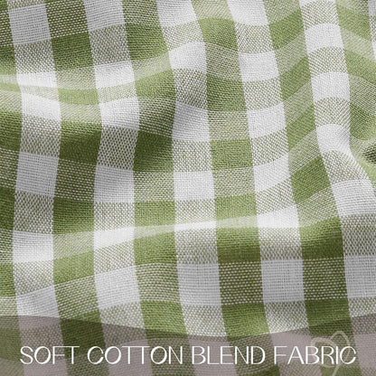 Romanstile Gingham Ruffled Tablecloth Rectangle, 60 x 84 Inch, Sage Green