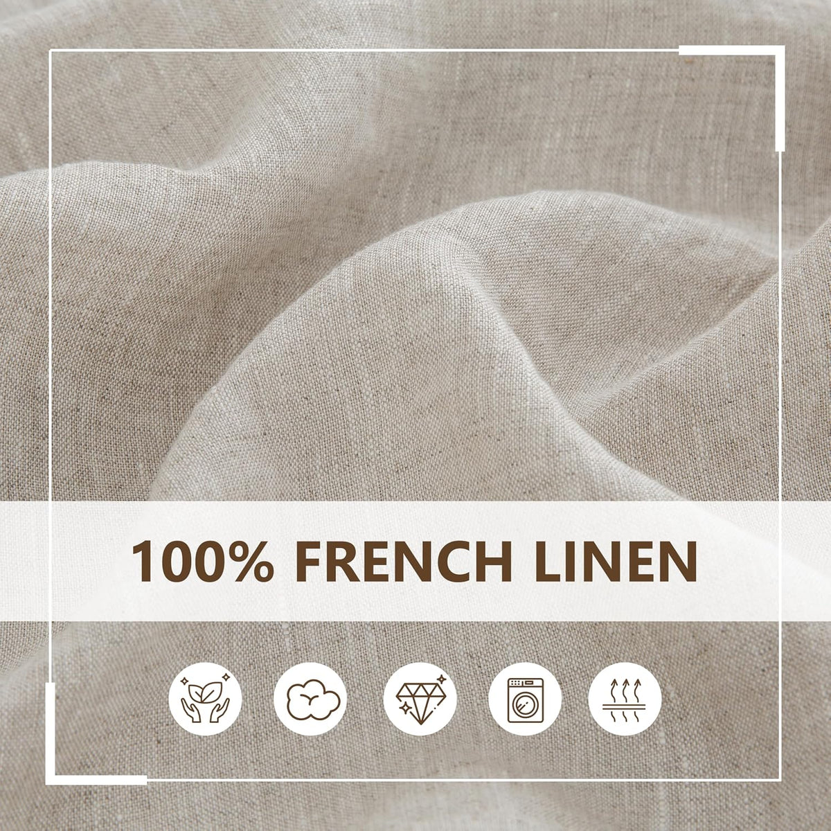 Linen World Linen Tablecloth,100% French Linen Natural Tablecloth 132" x 90" Inch,Washable Rectangular Tablecloth for Dining,Outdoor,Weddings and Restaurants,Decorative Thanksgiving Christmas