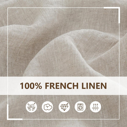 Linen World Linen Tablecloth,100% French Linen Natural Tablecloth 132" x 90" Inch,Washable Rectangular Tablecloth for Dining,Outdoor,Weddings and Restaurants,Decorative Thanksgiving Christmas