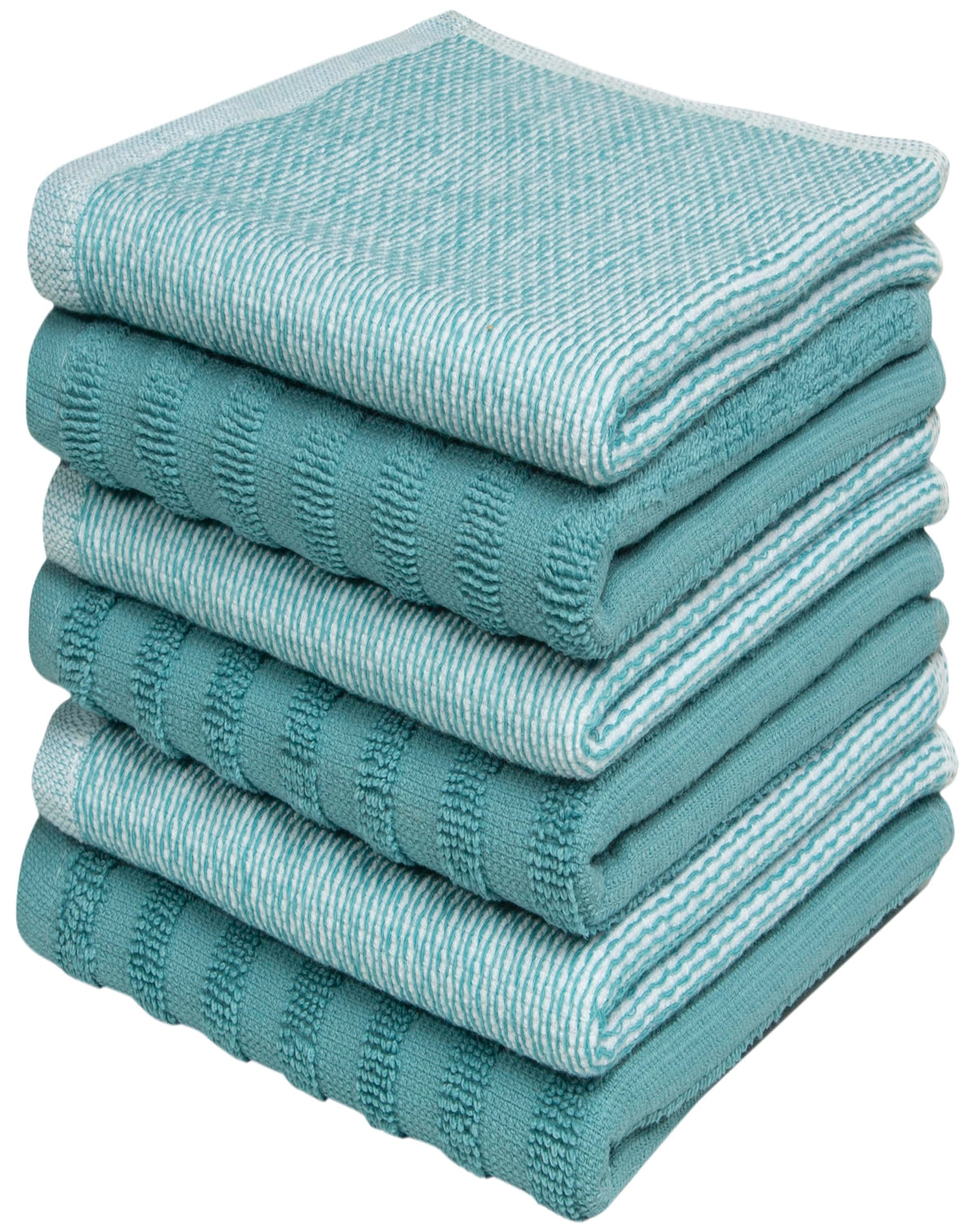 Premium Kitchen Towels 6 Pack 100% Cotton, 20"x28" Dish Towels - Grey