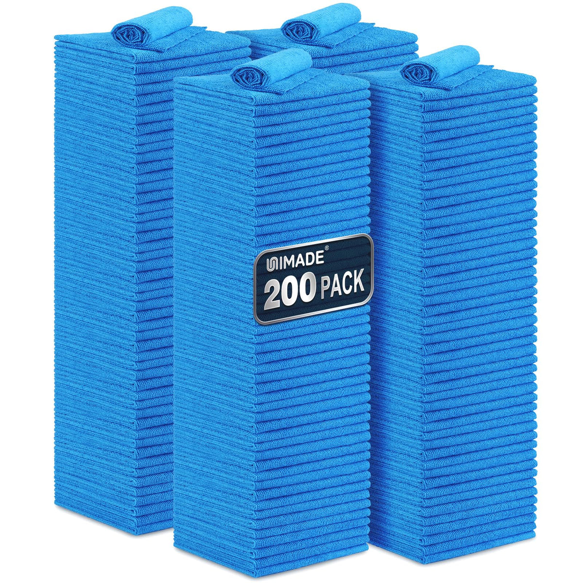 UNIMADE Microfiber Cleaning Cloth, 100PK Commercial Grade Work Rags