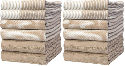Premium Kitchen Towels 6 Pack 100% Cotton, 20"x28" Dish Towels - Grey