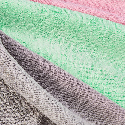 Amazon Basics Microfiber Cleaning Cloths, Ultra Absorbent, Scratch Free, Non-Abrasive, Reusable and Washable, All-Purpose, Car Detailing, 16" x 12", Green/Gray/Pink, 36-Pack